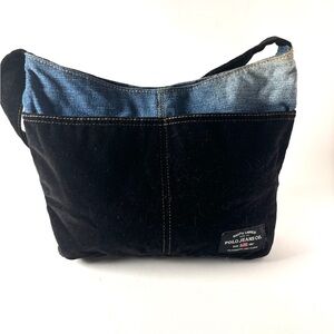 Vintage Denim & Supply Ralph Lauren Denim and Velvet Shoulder Bag for Everyday